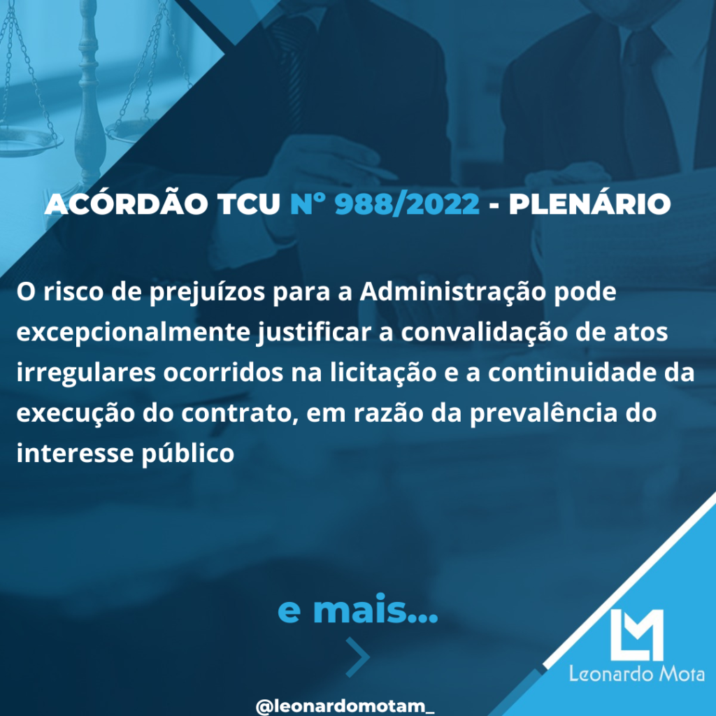 o Acórdão nº 988/2022 - Plenário 