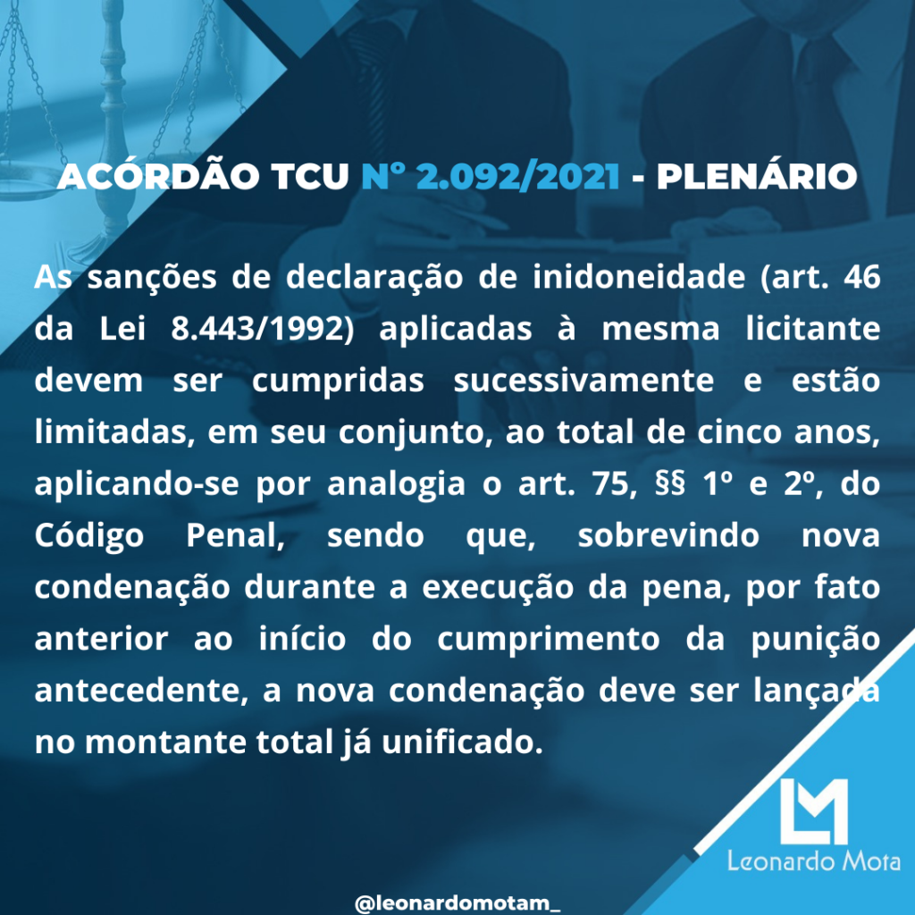 Acórdão nº 2.092/2021