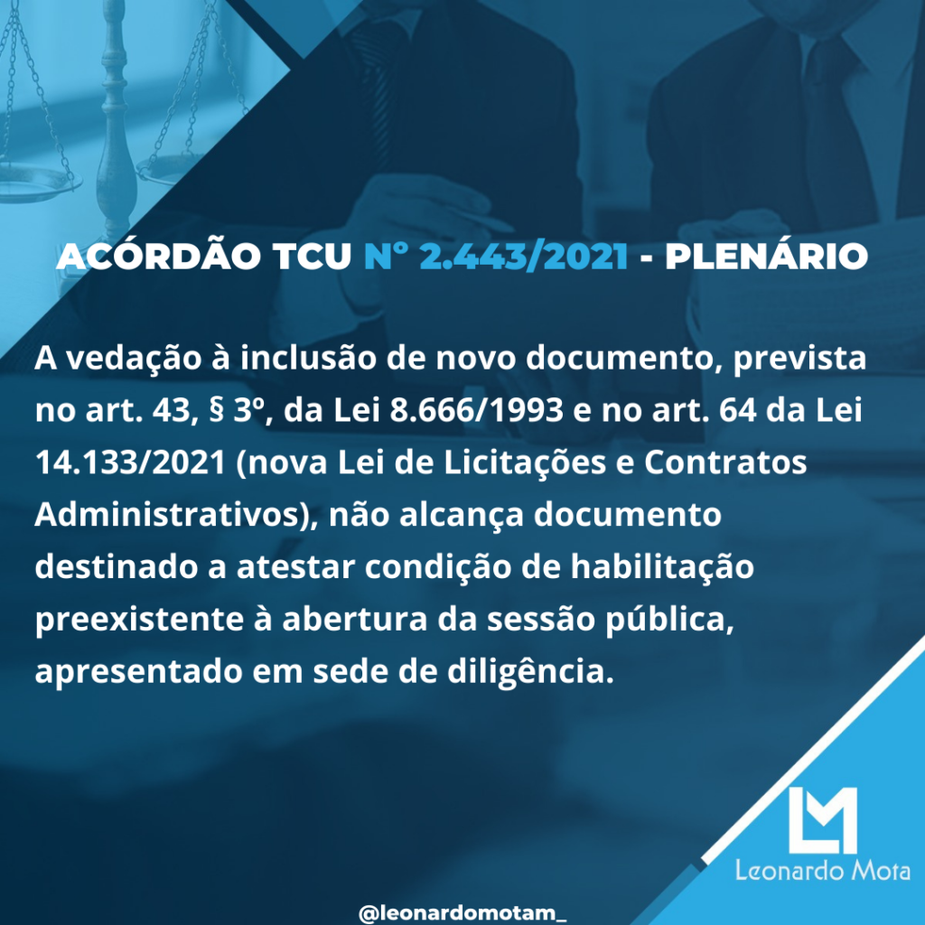 Acordão 2.443/2021 - Plenário