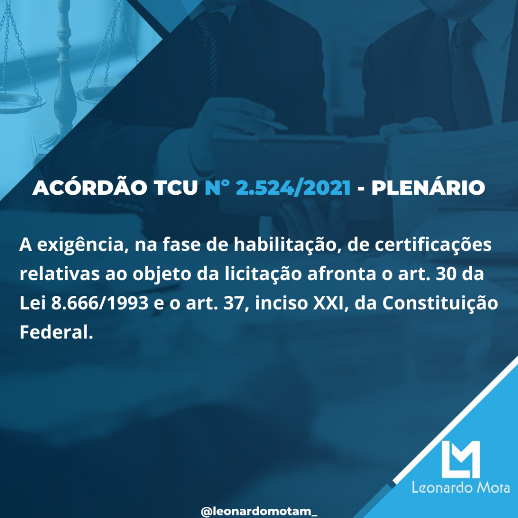 Acórdão nº 2.524/2021